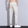 Мужские брюки длиной девять точек Летние тонкие однотонные приталенные и универсальные повседневные брюки для мужчин