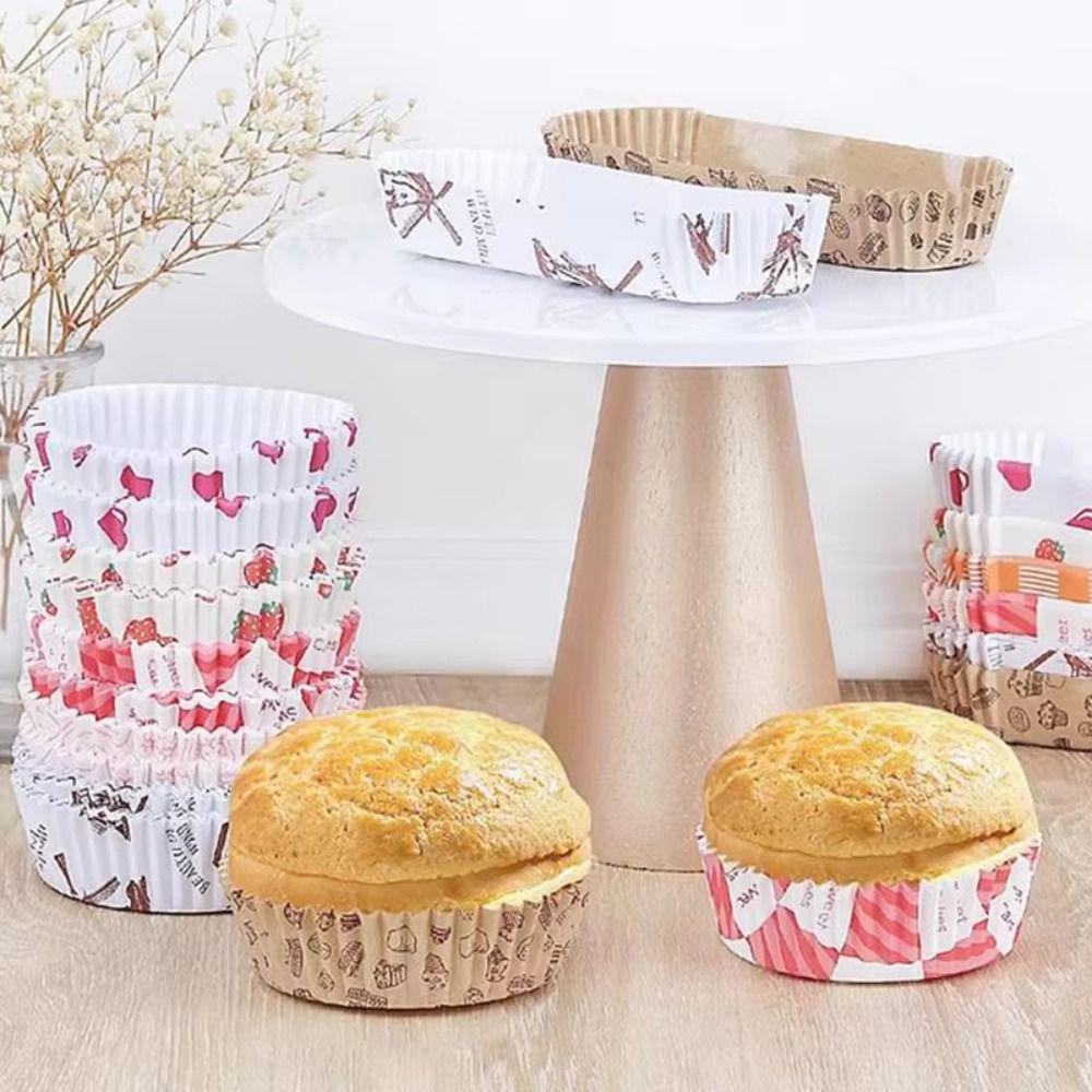 100Pcs Oil-proof Cake Base Trays Disposable Baking Cups Cupcake Liners  for Birthday Party Decor