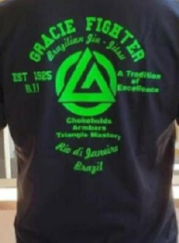 GRACIE MMA FIGHTER Jiu Jitsu PRIDE FC FIGHTING CHAMPIONSHIP T shirt Green