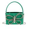 PU Hasp Small Square Soild Плечевые сумки Hasp Chains Party Высококачественные женские сумки Diamonds Butterfly Новый стиль