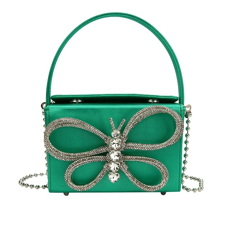 PU Hasp Small Square Soild Плечевые сумки Hasp Chains Party Высококачественные женские сумки Diamonds Butterfly Новый стиль