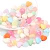 Cream Jelly Color Almond Acrylic Heart Beads for Handmade DIY Bracelets and Jewelry Accessories