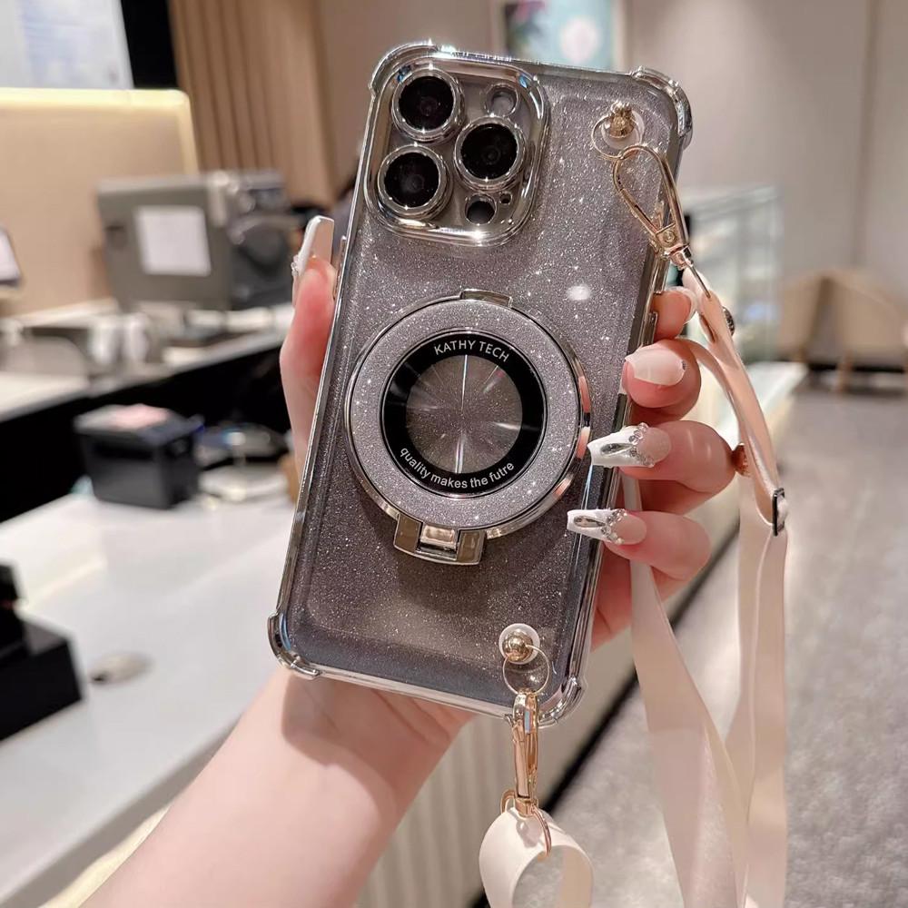 Shockproof Crossbody Lanyard Phone Case For Samsung Galaxy A52 A53 A33 A23 A13 A73 A32 4g 5g Gradient Glitter Stand Cover