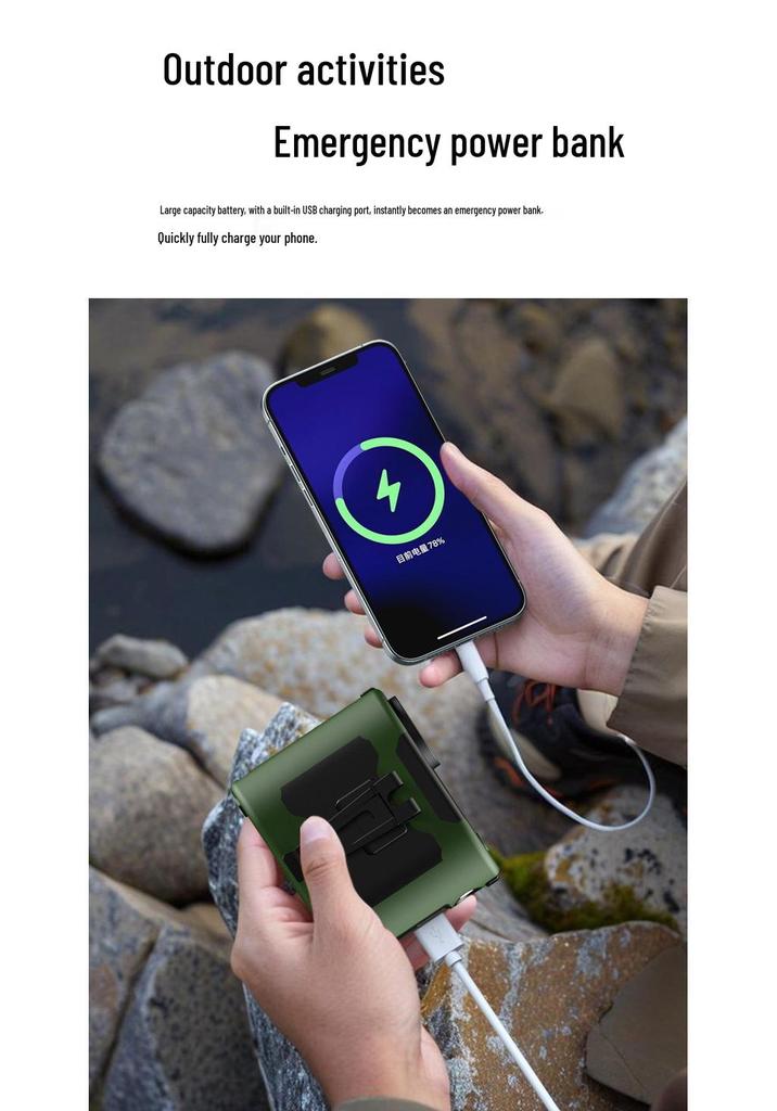 2026 Portable Double-Head USB Waist Fan for Outdoor Use