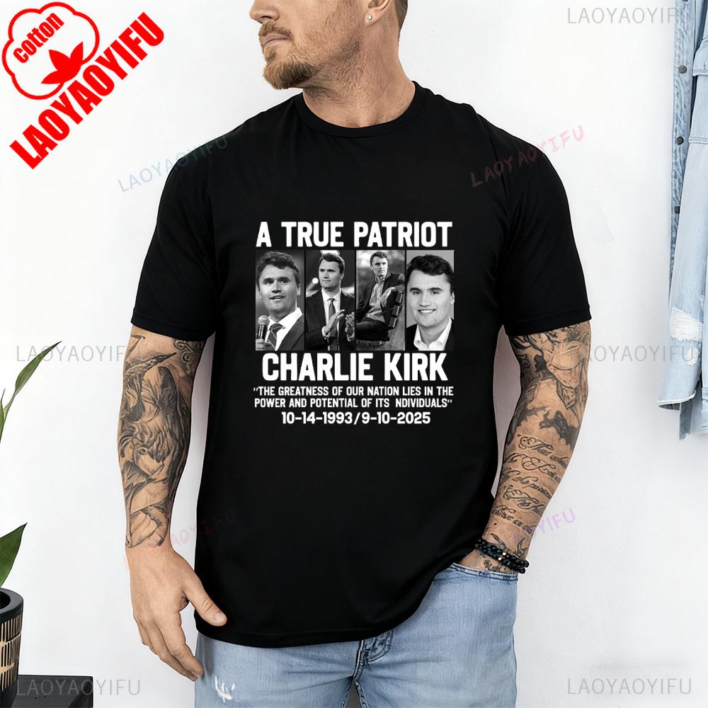 Justice for Charlie Kirk Shirt Rest in Peace Charlie Kirk 19932025 Graphic T Shirts Thank You for Your Memories Woman Man Tops