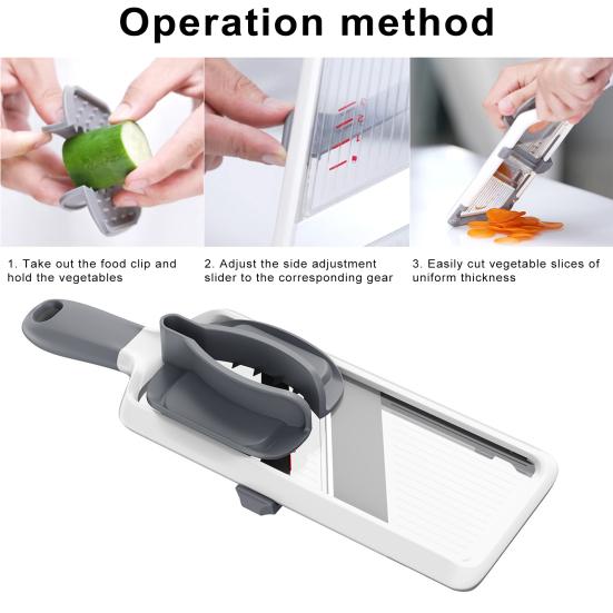 Ручная овощерезка с регулируемой толщиной лезвия из нержавеющей стали, нескользящая ручка для фруктов