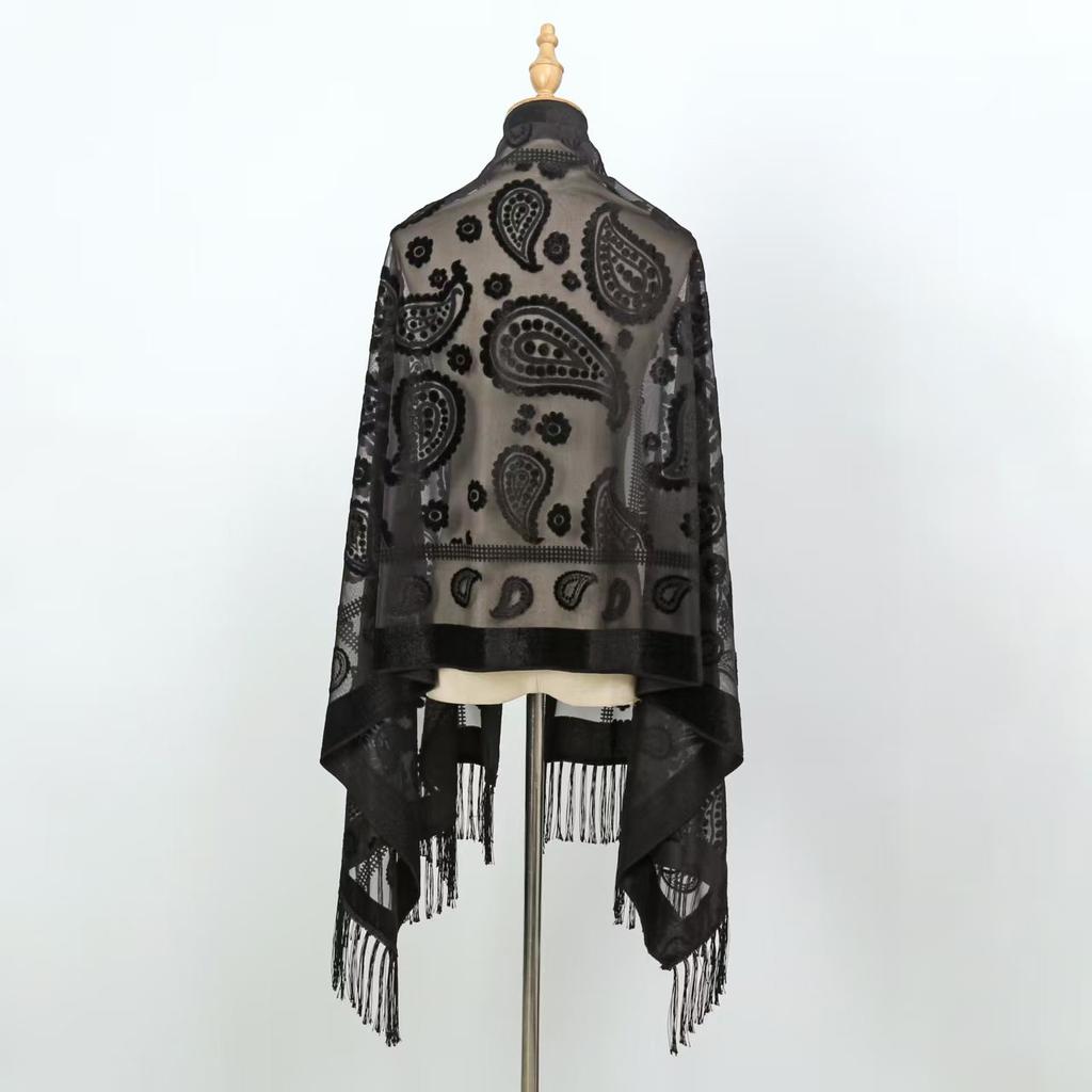 NEW Fashion Women Cut Flowers Hollow Lace Gradient Flower Silk Scarf Spring Shawls and Wraps Towel Femme Beach Sjaals