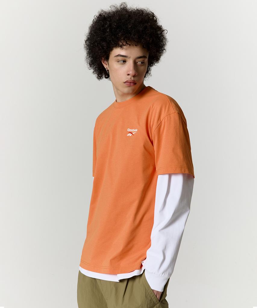 Reebok Маленькая векторная свежая футболка - Оранжевая