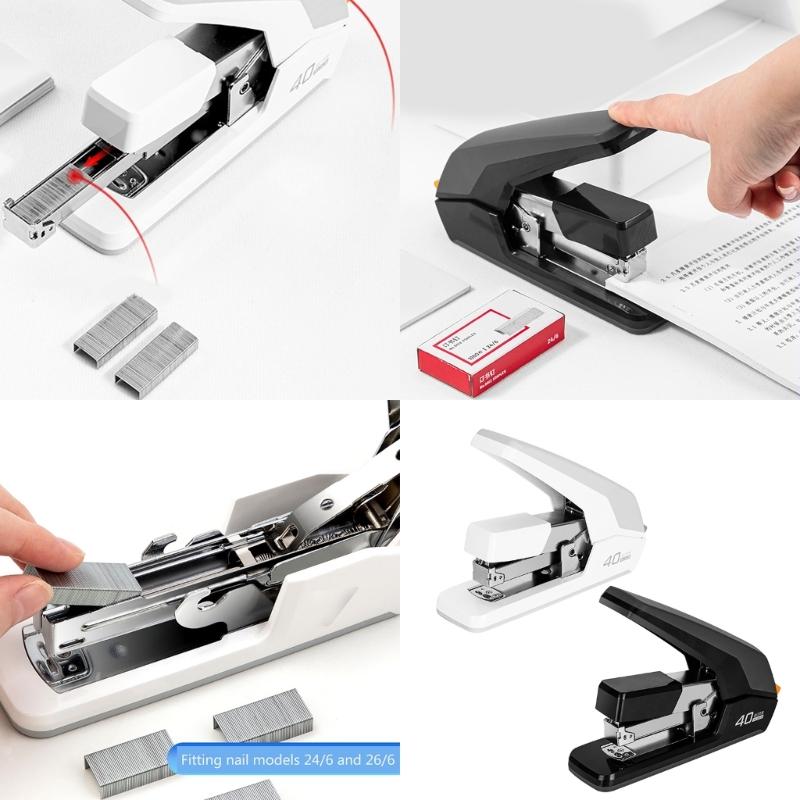 Heavy Duty Stapler 40 Sheets Capacity Labor-Saving Stapler Ergonomic Grip Slip Resistant Base Office Stapling Machine