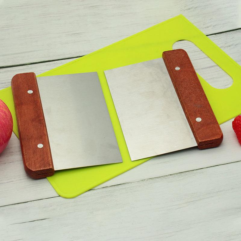 Stainless Steel Cutting Knife, Flour Cutting Kitchen Tool With Wooden Handle