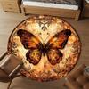 1PC Butterfly Artwork Office Round Area Rug, Under Office Chairs Bedroom Living Room Home Decor, Carpet for Office -1110052