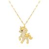 18K Gold-Plated Unicorn Pegasus Necklace for Women with Diamond Accents