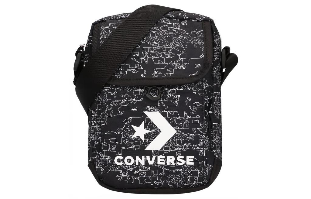 Converse Полиэстер Наплечная сумка, Сумка через плечо Обычная Унисекс Черный 10017276-A01