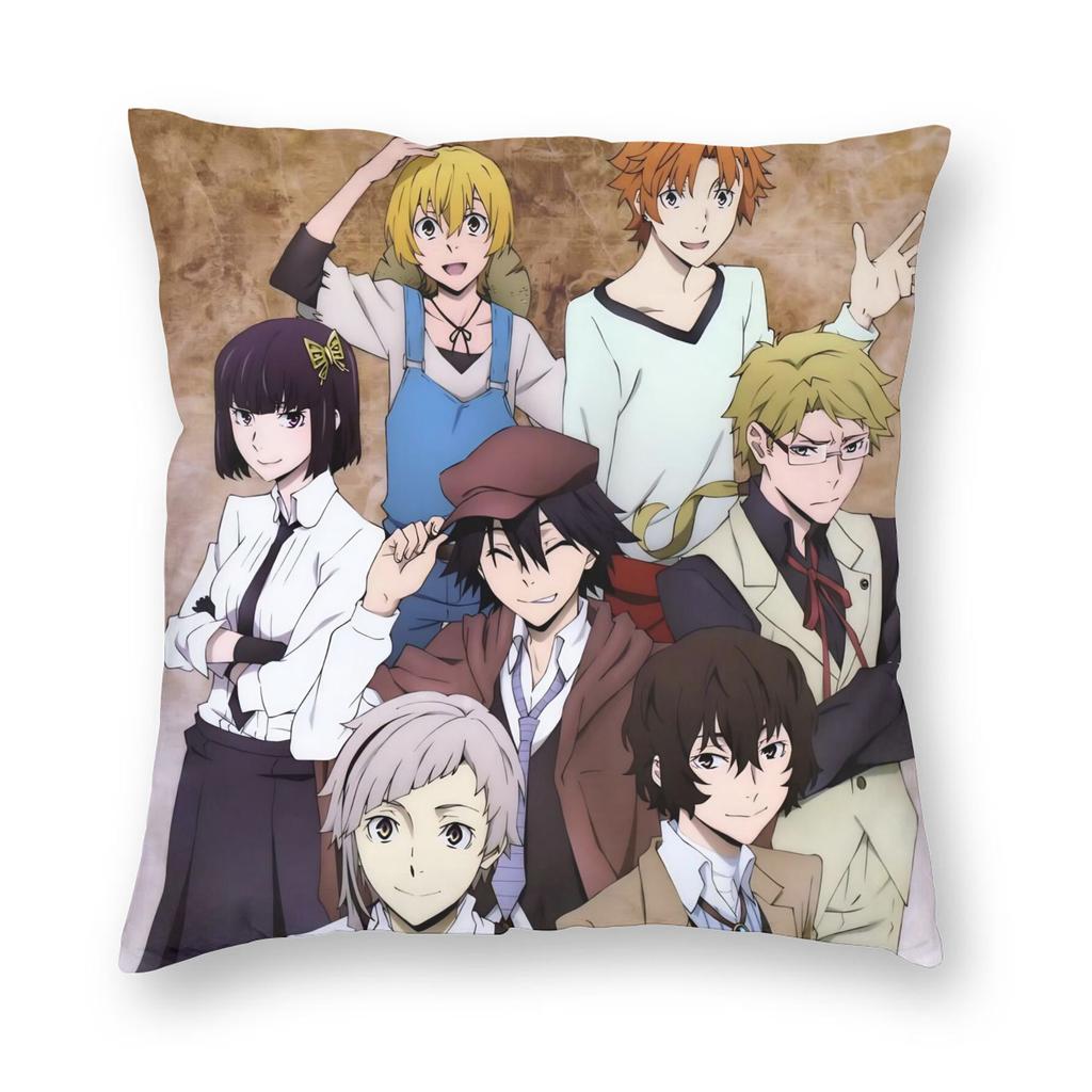 Чехол для подушки Dazai Bungo Stray Dogs Мягкий полиэстер Чехол для подушки Декор Чехол для декоративной подушки Дом 40*40 см