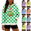 Women's Christmas  Print Contrasting Loose Casual Hoodie