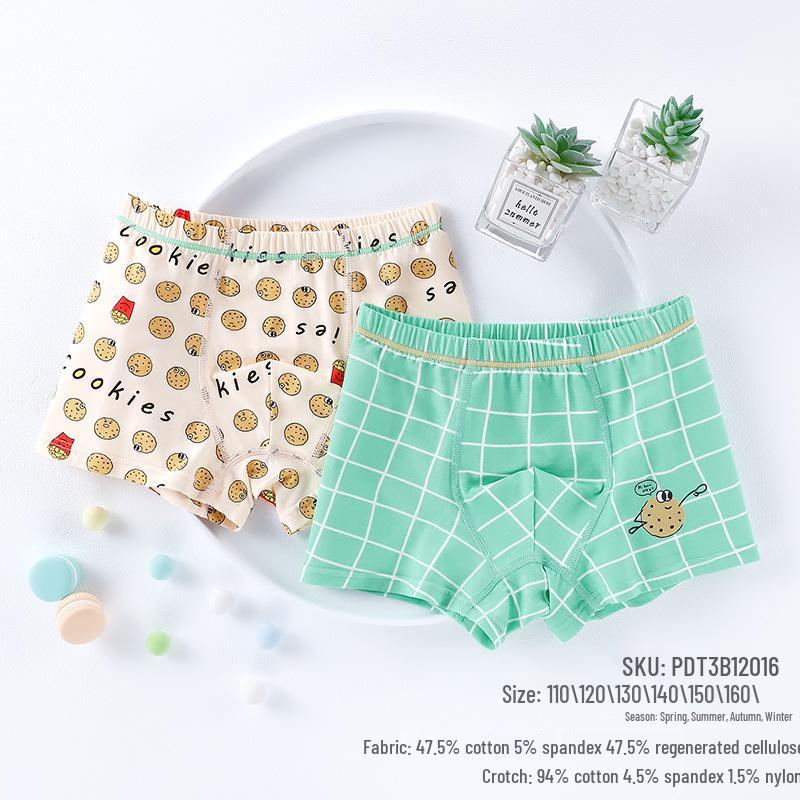 Детские дышащие боксеры-брифы из чистого хлопка и модала, влагоотводящие, упаковка 50 штук, доступны в размерах S, M, L