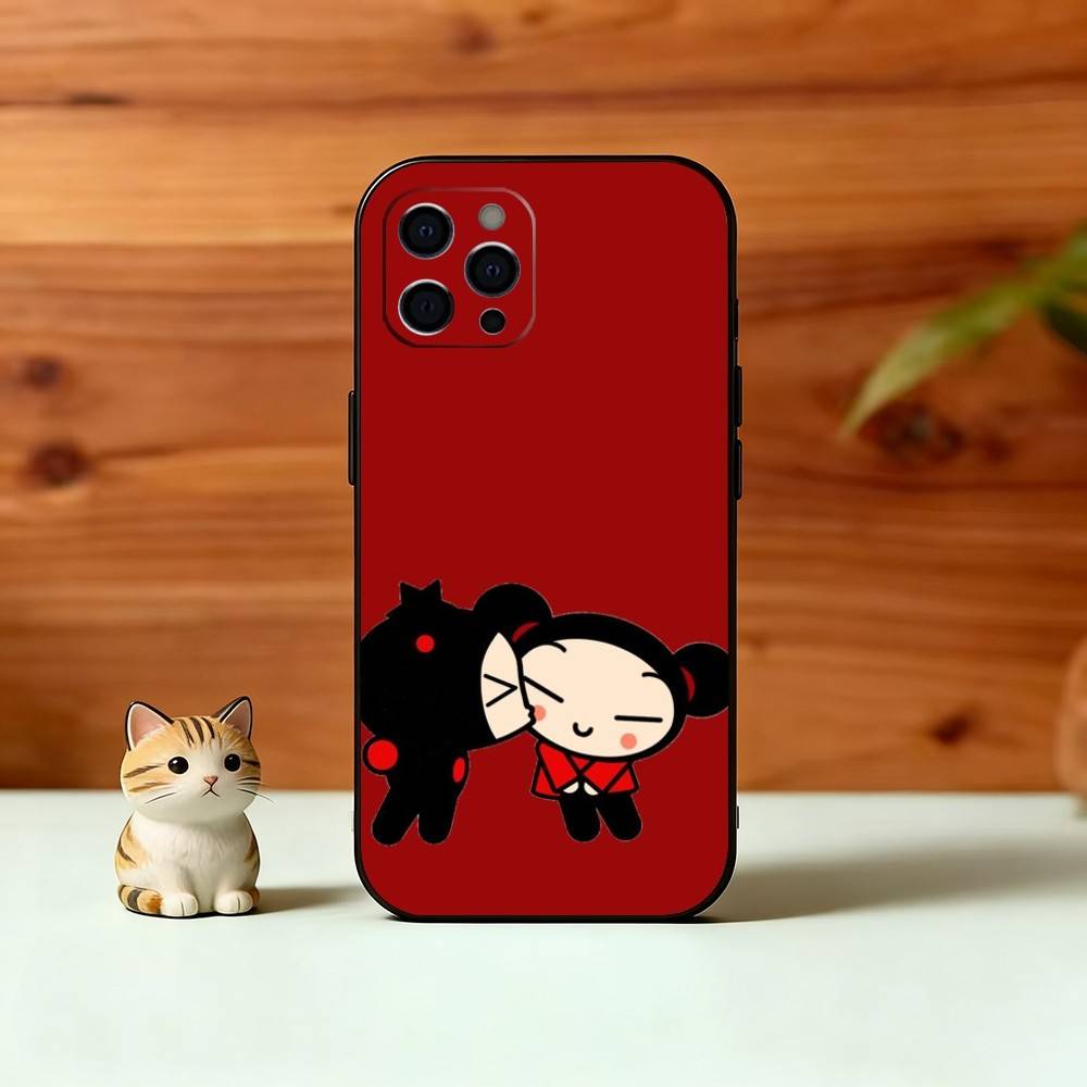 Chinese Doll P-Pucca Phone Case For iPhone 17, 16,15,14,13,12,11 Plus,Pro Max, Others Soft Black Cover