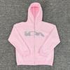 Hoodie Unisex Loose Fit Casual Sweatshirt American Style Zipper Hooded Top Couples