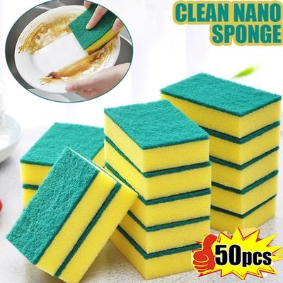 5-50 шт. Высокоабсорбирующие Двусторонние губки для кухни, очистки от жира, Волшебные чистящие губки-щетки, Инструменты для мытья посуды