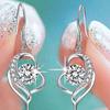 Pink Blue White Zircon Love Heart Female Drop Earrings For Women Dainty Jewelry Trend Silver Color Crystal Stone Wedding Earring