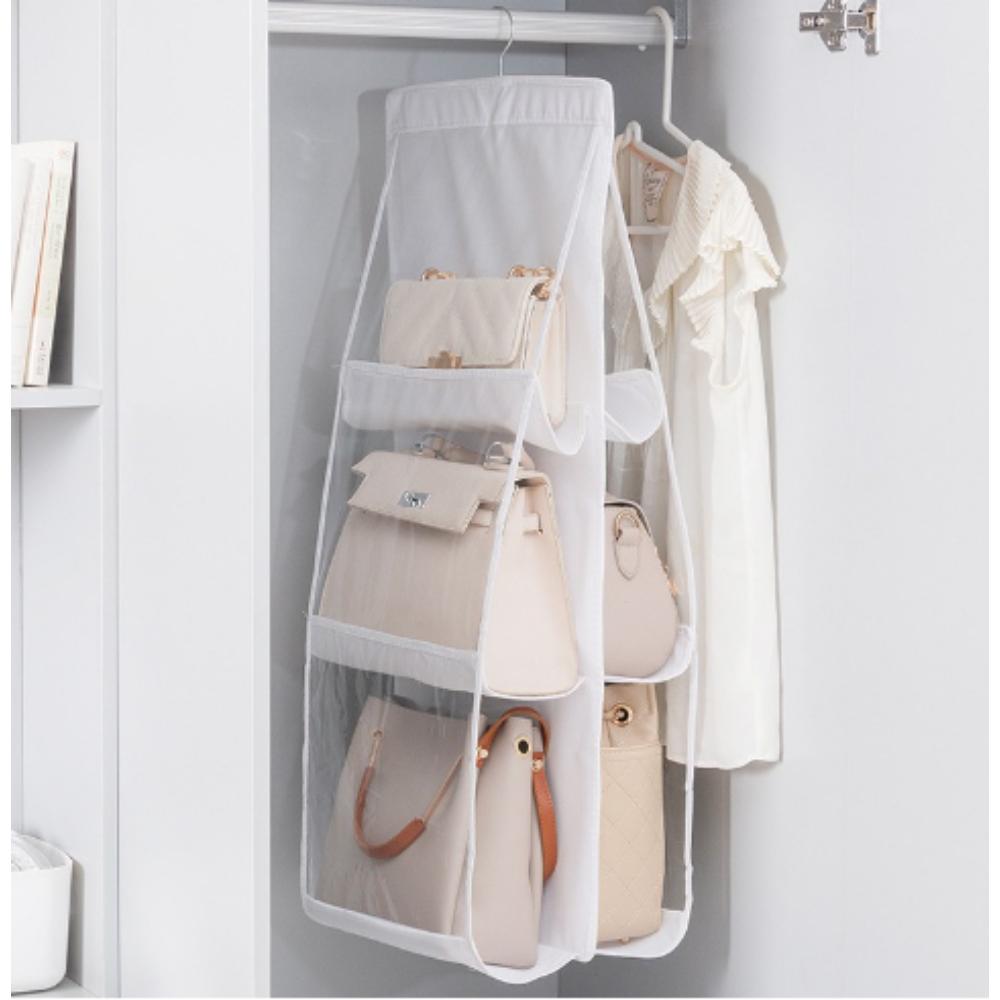 For Wardrobe Closet Transparent Storage Bag Hanging Handbag Organizer Door Wall Clear Sundry Shoe Bag with Hanger Pouch