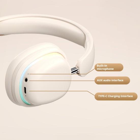 Беспроводные наушники с RGB-подсветкой Легкая конструкция Универсальные складные Bluetooth-совместимые игровые наушники с микрофоном