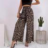 Spring Women's Fashion Classic Leopard Print Elastic Waist Draped Loose Casual Wide-Leg Pants