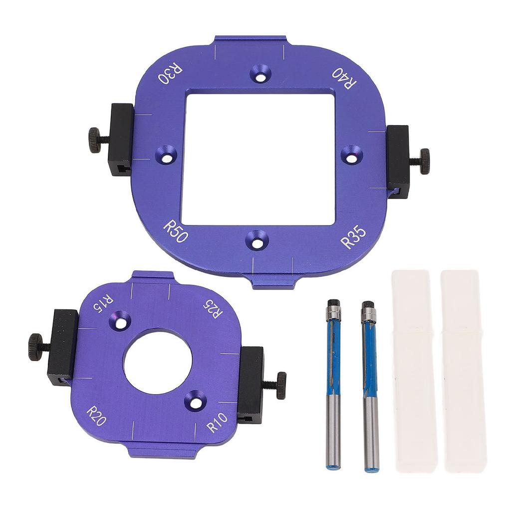 Набор угловых шаблонов с 2 фрезами, радиусный установочный кондуктор, инструменты для резки дуг по дереву R10 R15