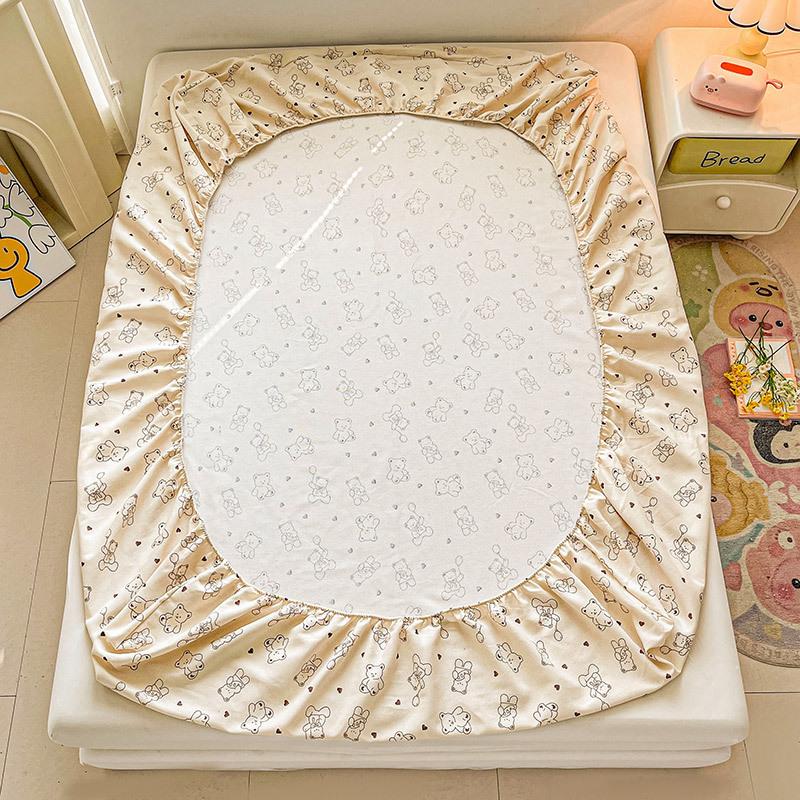 Cotton Bed Sheet on Elastic Cute Printed Mattress Cover for Kids Cartoon Pure Cotton Bed Linen (without Pillowcase)