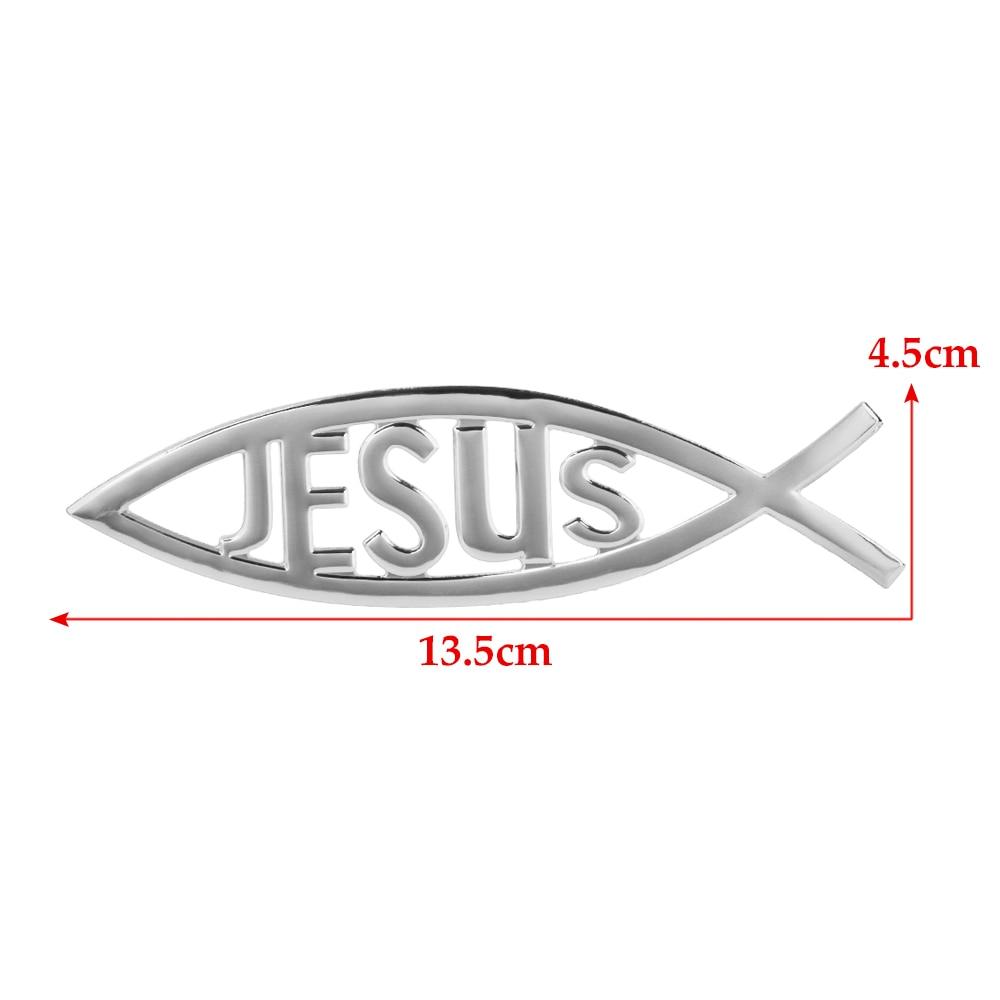 Car Styling Jesus Fish Symbol Logo Car Emblem Badge Sticker Decal Universal 3D Christian Car & Truck Decorative Sticker