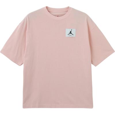Flight Essentials Logo Модная удобная повседневная свободная футболка с круглым вырезом и коротким рукавом для мужчин, розовая DZ0605622