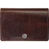 Small Genuine Italian Compact Trifold Mini Wallet with Coin Antique Brown [DomTeporna] Wallet, Leather, Leather, Purse, Men's, Women's, (Glossy)