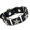 Hip-hop Five-Pointed Star Bracelet Cowhide Leather Wristband Personality Cuff Leather Bracelet For Women Men Teen-Boy