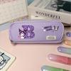 Kuromi Korean Style Multi-functional Pencil Case, Three Layers, Oxford Cloth for Junior and High School Students.