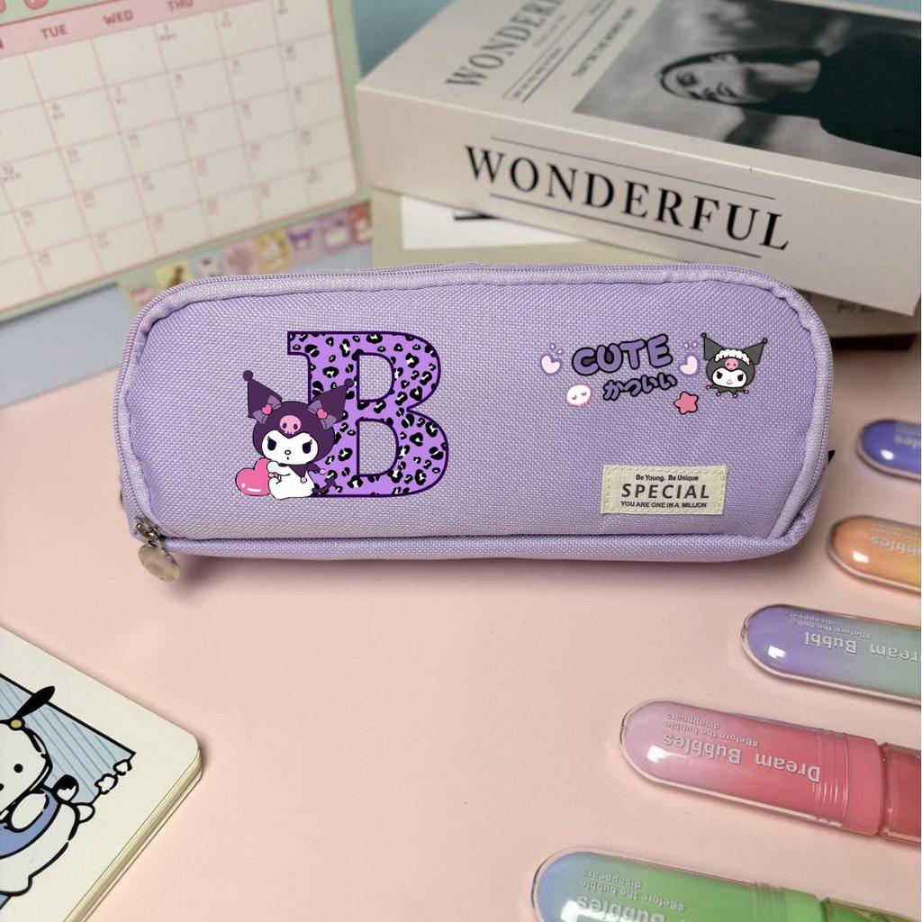 Kuromi Korean Style Multi-functional Pencil Case, Three Layers, Oxford Cloth for Junior and High School Students.