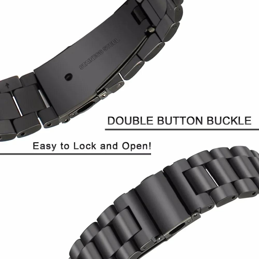 22 мм 20 мм Ремешок для Samsung Galaxy 7 6 5 4 40/44 мм 6Classic Gear S3 Active2 Браслет из нержавеющей стали для Huawei GT3 4Pro Amazfit
