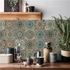 24PCS  Creative Kitchen Tile Stickers Waterproof Mandala Flowers Tile Paste Self-adhesive Wallpaper Bedroom Decoration Stickers