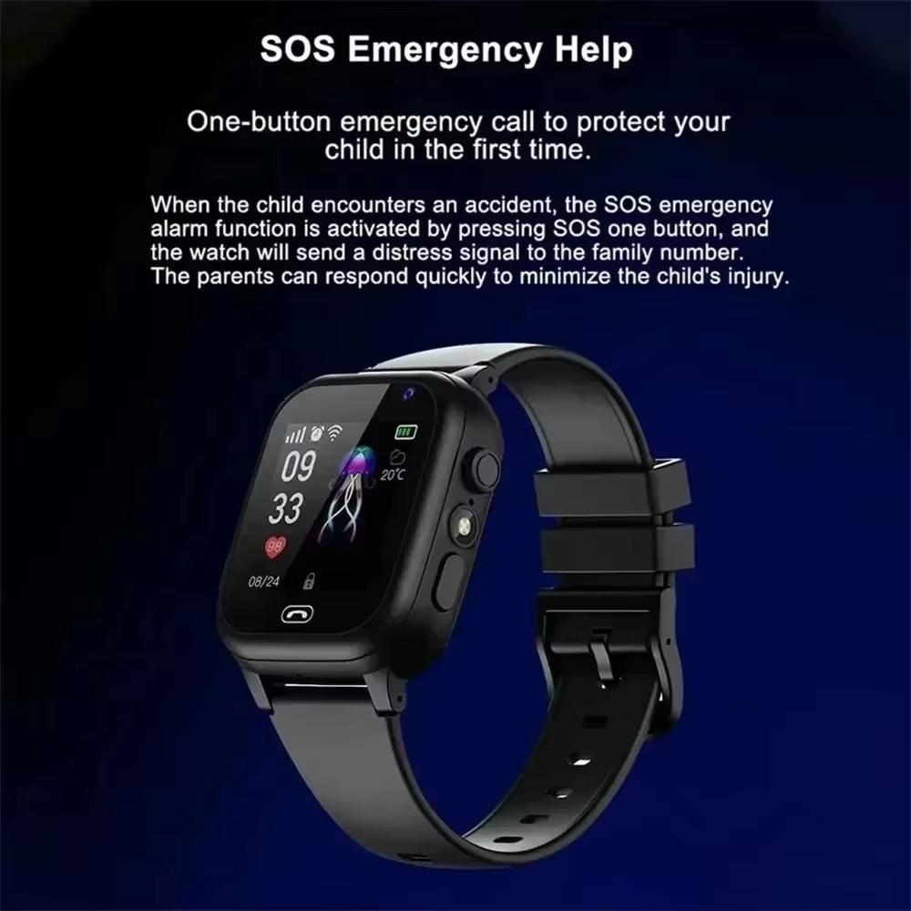 Новые детские умные часы 5G GPS-локация Видеозвонок SIM-карта SOS Детская камера Водонепроницаемые Обновленные Для мальчиков и девочек Добавить наушники