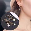 Simple Temperament Hollow Star Asymmetric Alloy Earrings Female Jewelry Gift