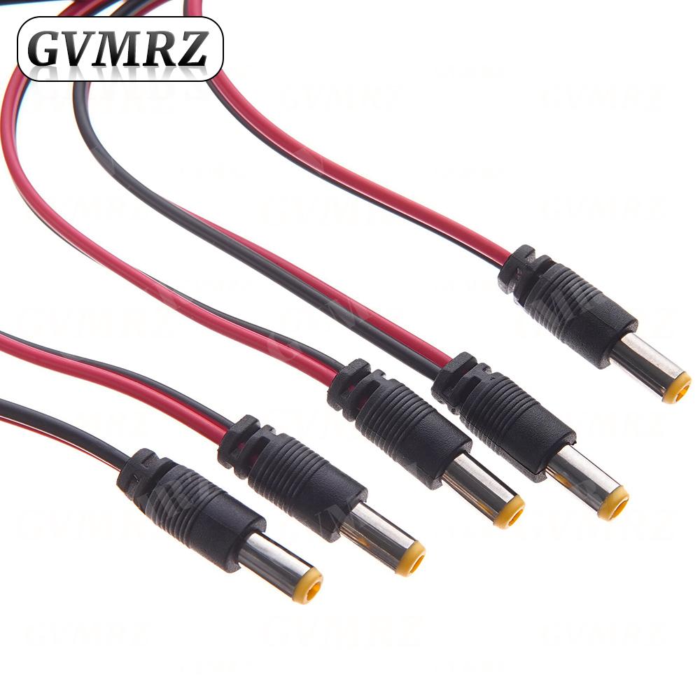 5PCS DC Power Male Female Cable 12V Plug DC Adapter Cable Plug Connector For CCTV Camera DC Plug 5.5*2.1mm 5.5x2.1