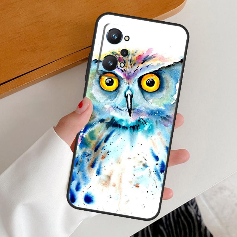 Акварельная сова Животное Для Realme GT7 GT6 15 Pro 10 11 12 13 14 Pro Plus C65 C63 C61 C55 C51 C53 C35 C75 C67 Чехол