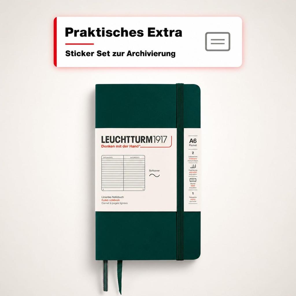 LEUCHTTURM1917 Notebook A6 Forest Green Softcover - German Practical Stationery