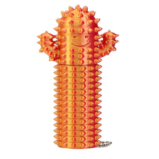 Stress Relief Spiky Cactus Fidget Toy Textured PLA Smiling Cactus Toy Portable Travel Cactus Pain Stimming Tool Sensory Toy