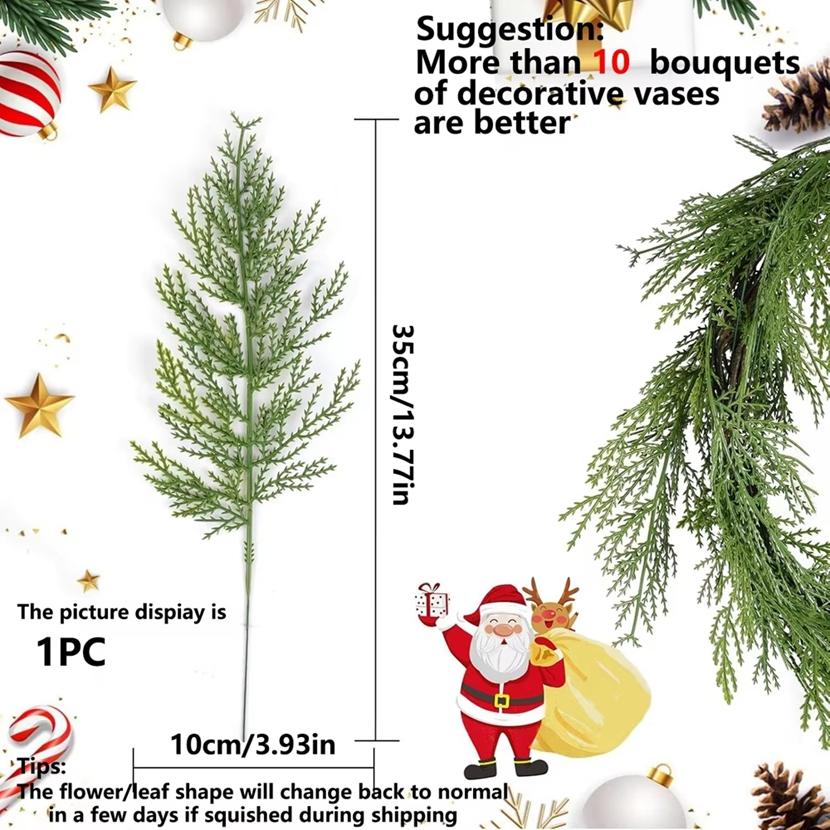 10/50pcs Artificial Plant Plastic Pine Needle Green Tree Festival Party Decor Home Courtyard Accessory Scrapbook Box Table Decor