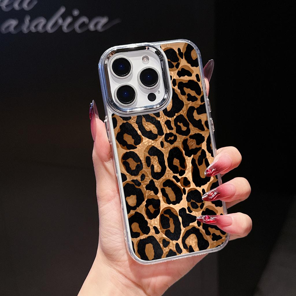 Коричнево-черный леопардовый чехол для телефона iPhone 17 Air 16E 16 15 Pro Max 14 Plus 13 12 Mini X Xs 8 7 Мягкий ТПУ чехол Аксессуар