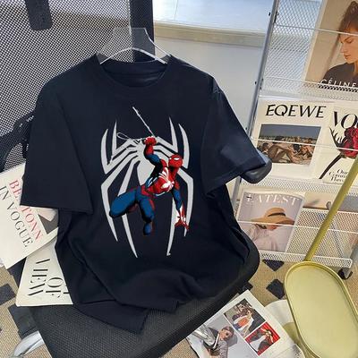 Футболка MINISO Marvels Spiderman для женщин и мужчин, модная летняя одежда с принтом, аниме Marvel, футболка с коротким рукавом #Цвет(1)