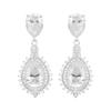 Moissanite Drop Sunburst Design Earrings - 925 Sterling Silver