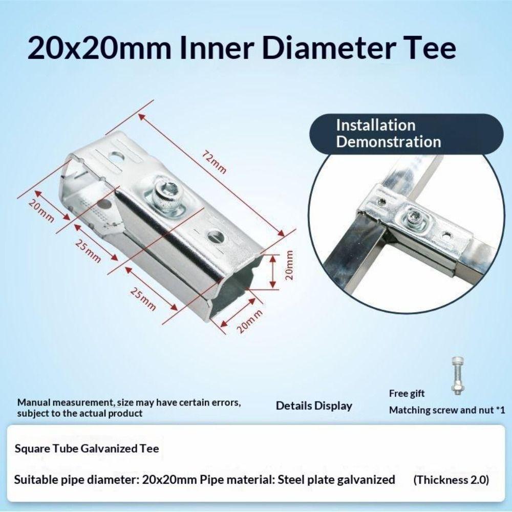 Adjustable Pipe Joint Buckle Non Welding Elbow Fixed Buckle New Square Tube Connector Railing
