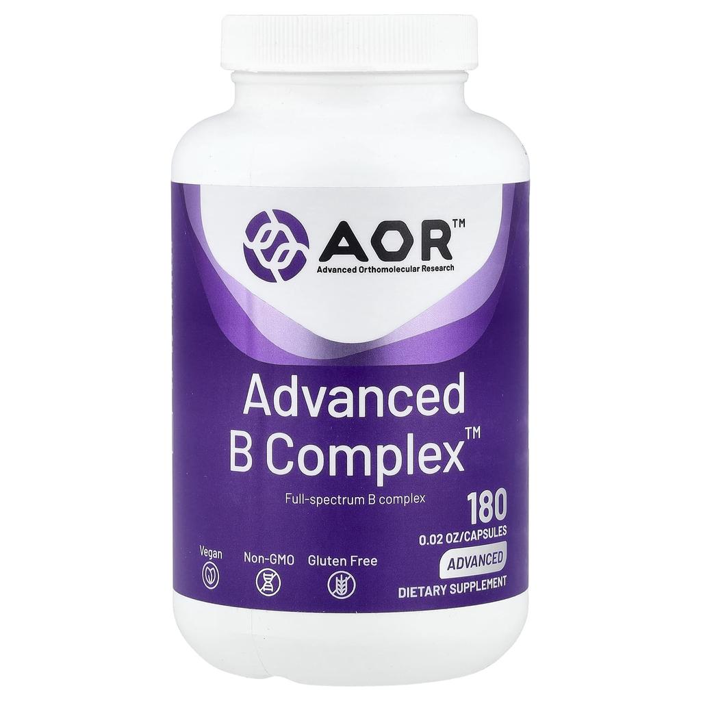 Advanced Orthomolecular Research AOR, Улучшенный B-комплекс™, 180 капсул