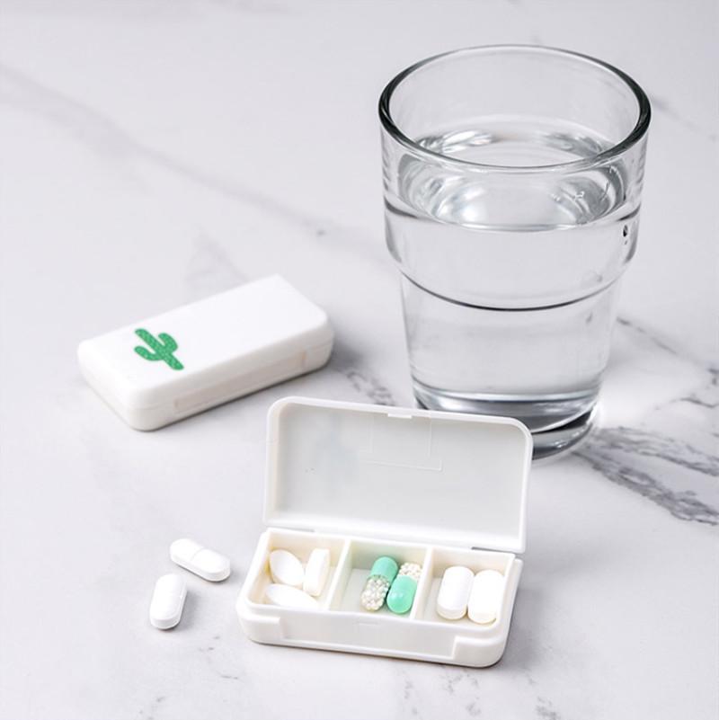 3 Grids Portable Pill Medicine Box Holder Tablet Container Dispenser Case Splitters For AM PM